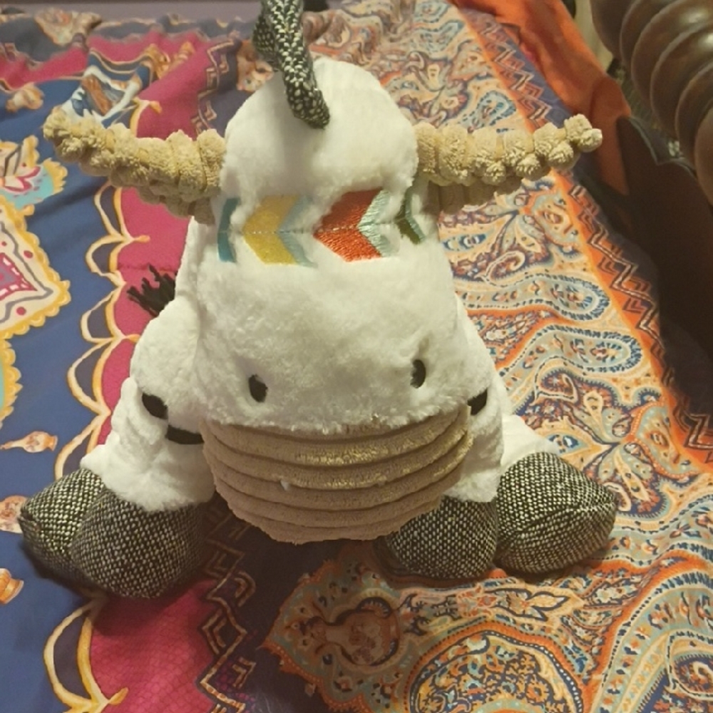 Levtex Cream and Tan Baby Plush with Chevron Accent